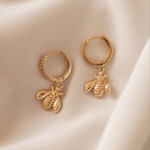 Honey Bee Huggie Hoop Earrings